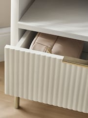 White Emilie Oak Effect 1 Drawer Bedside Table - Image 6 of 6