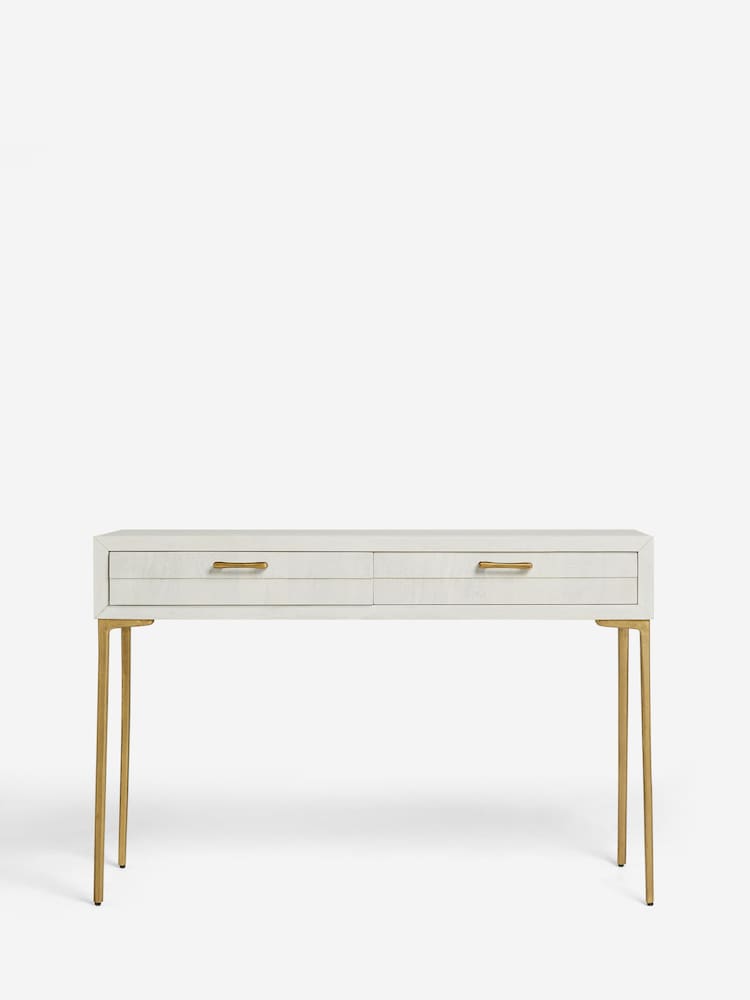Light Natural Isla Solid Mango Console Dressing Table - Image 2 of 10