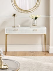 Light Natural Isla Solid Mango Console Dressing Table - Image 4 of 10