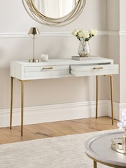 Light Natural Isla Solid Mango Console Dressing Table - Image 6 of 10