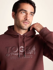 Tog 24 Brown Hazelhurst Supersoft Heavyweight Graphic Print Hoodie - Image 6 of 7