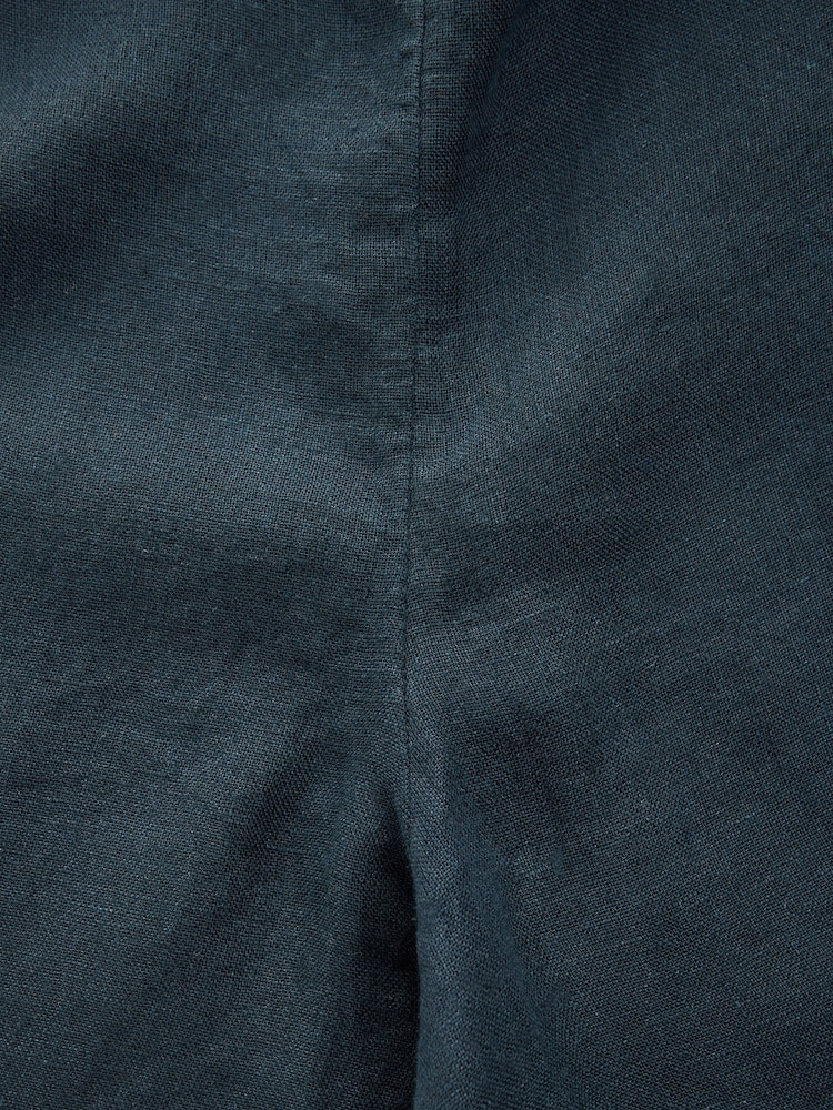 Navy 100% Linen Wide Leg Romper - Image 8 of 8