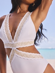 Wit - Lipsy Scuba Elastic Cut Out Swimsuit - Image 2 of 4