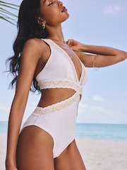 Wit - Lipsy Scuba Elastic Cut Out Swimsuit - Image 3 of 4