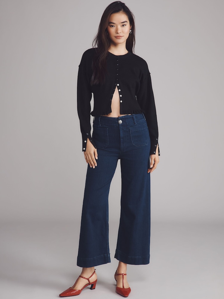 כחול עמוק - Anthropologie מכנסי ג'ינס קרופ בגזרה רחבה, דגם Maeve The Colette - תמונה 2 מתוך 4 כחול עמוק - Anthropologie מכנסי ג'ינס קרופ בגזרה רחבה, דגם Maeve The Colette - תמונה 2 מתוך 4