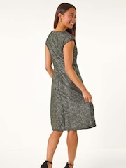 Roman Metallic Petite Shimmer Knot Waist Keyhole Dress - Image 4 of 6