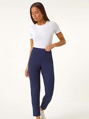 Roman Blue Petite Elastic Waist Ponte Stretch Jeans - Image 2 of 5
