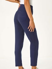 Roman Blue Petite Elastic Waist Ponte Stretch Jeans - Image 3 of 5