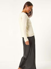 Roman Natural Petite Pearl Gradient Detail Jumper - Image 3 of 5