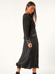 Roman Black Petite Pearl Gradient Detail Jumper - Image 3 of 5