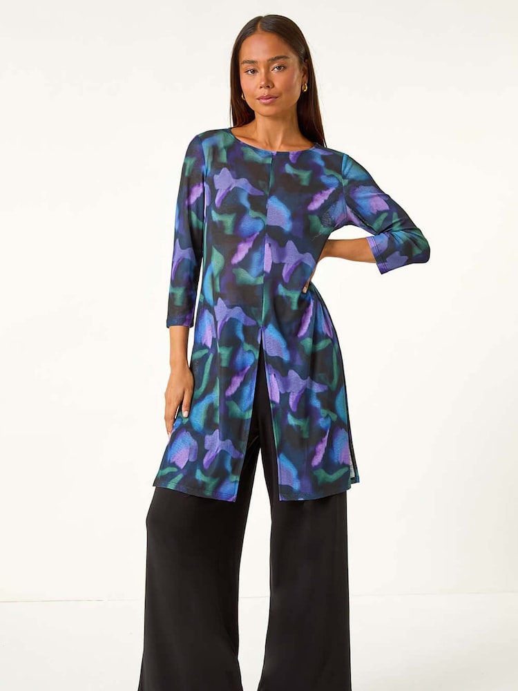 Roman Black Petite Floral Top & Trousers Set - Image 1 of 5 Roman Black Petite Floral Top & Trousers Set - Image 1 of 5