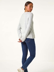Roman Grey Petite Pearl Gradient Detail Jumper - Image 4 of 6