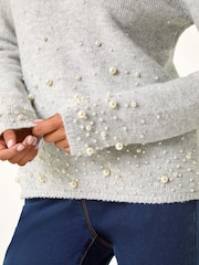 Roman Grey Petite Pearl Gradient Detail Jumper - Image 6 of 6