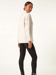 Roman Natural Petite Contrast Stitch Jersey Jumper - Image 3 of 5