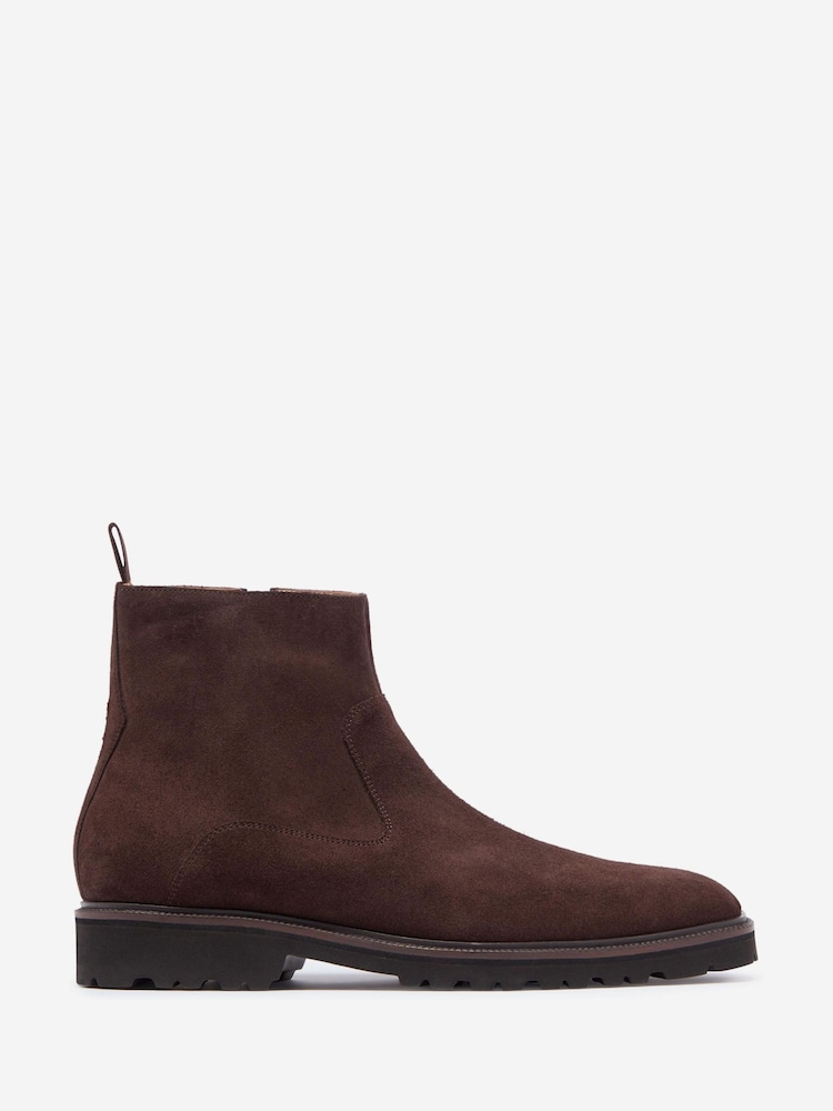 Oliver Sweeney Suede Zip Brown Boots - Image 1 of 4