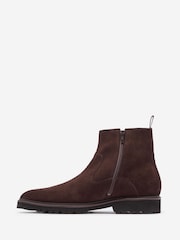Oliver Sweeney Suede Zip Brown Boots - Image 2 of 4