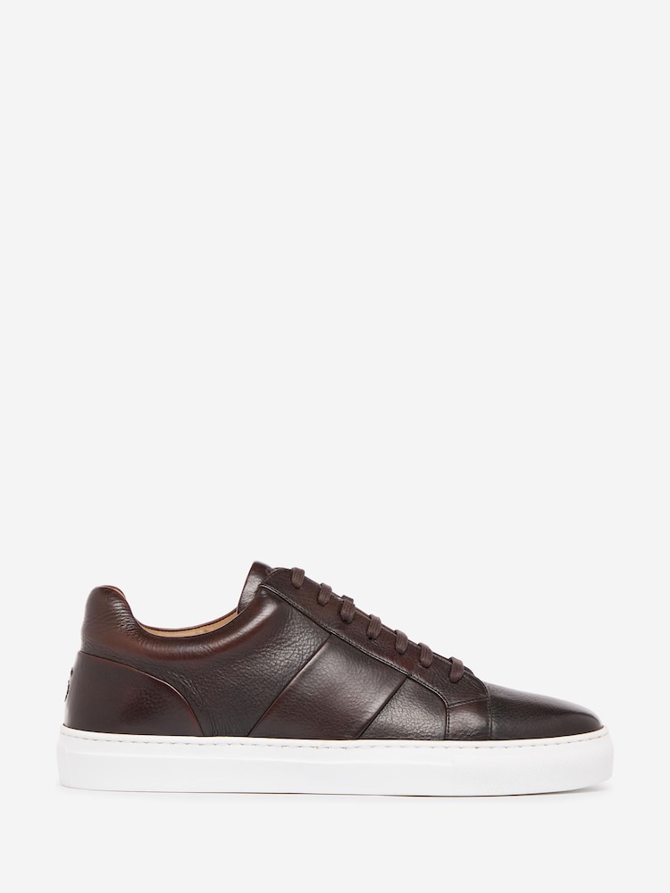Oliver Sweeney Milled Leather Cupsole Brown Trainers - Image 1 of 4