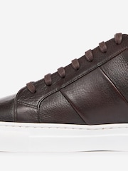 Oliver Sweeney Milled Leather Cupsole Brown Trainers - Image 2 of 4