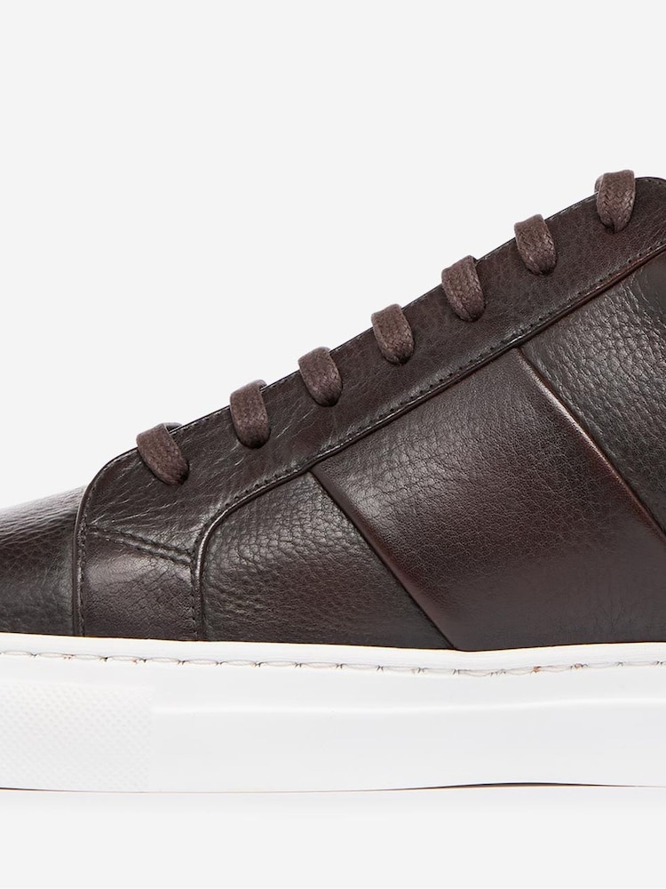 Oliver Sweeney Milled Leather Cupsole Brown Trainers - Image 2 of 4