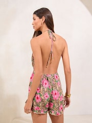 Lipsy Leopard Floral Printed Cover-Up Playsuit - Image 4 of 4