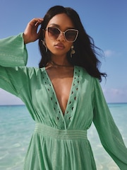 Lipsy Teal Mini Playsuit Beach Cover-Up - Image 4 of 4