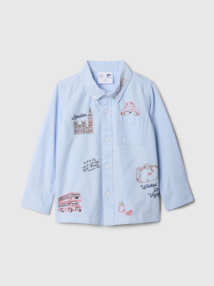Gap Blue Paddington Embroidered Oxford Shirt (6mths-5yrs) - Image 1 of 3