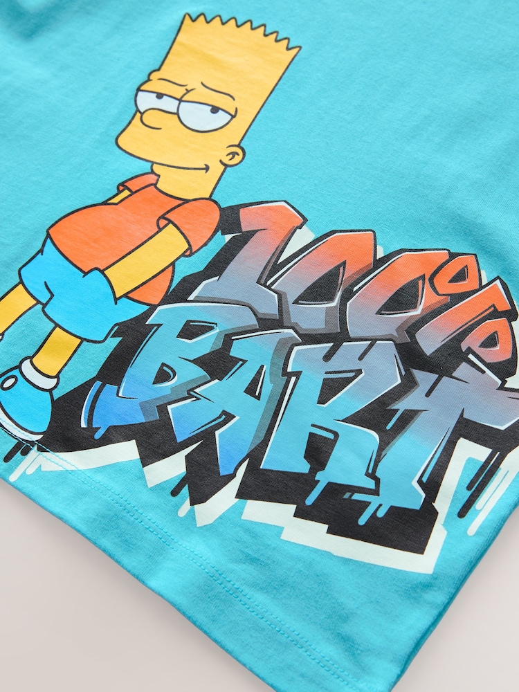 Turquoise Blue Bart Simpson T-Shirt (3-16yrs) - Image 3 of 4