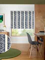 Orla Kiely Navy Blue Sycamore Stripe Made to Measure Roller Blind - Image 1 of 6