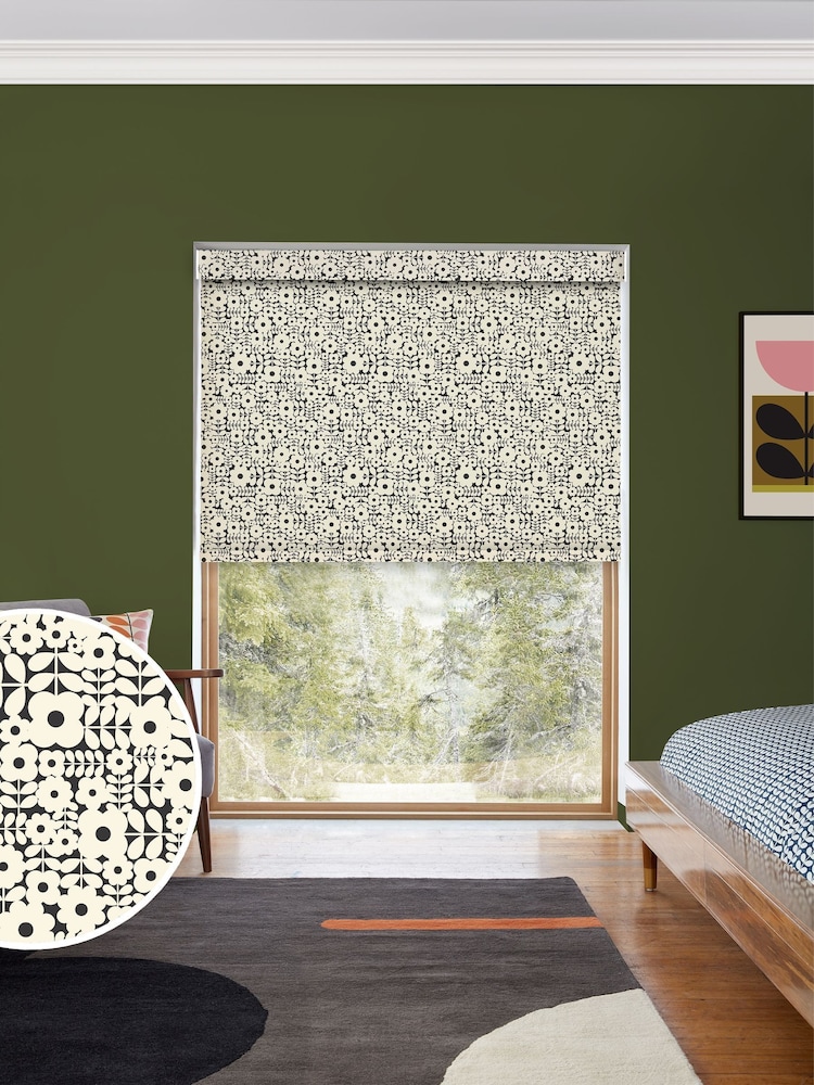 Orla Kiely Vintage Lace Natural Criss-Cross Stem Made to Measure Roller Blind - Image 1 of 6