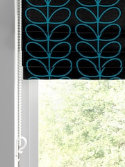 Orla Kiely Evergreen and Black Linear Stem Made to Measure Roman 100% Cotton Blinds - Image 2 of 6
