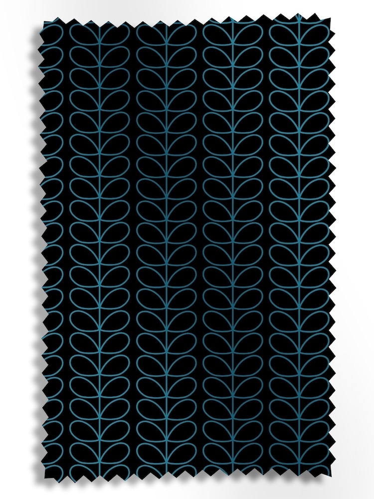Orla Kiely Evergreen and Black Linear Stem Made to Measure Roman 100% Cotton Blinds - Image 6 of 6