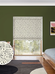 Orla Kiely Vintage Lace Natural Criss-Cross Stem Made to Measure Roman 100% Cotton Blind - Image 1 of 6
