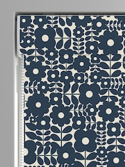 Orla Kiely Navy Blue Criss-Cross Stem Made to Measure Roman 100% Cotton Blinds - Image 3 of 6