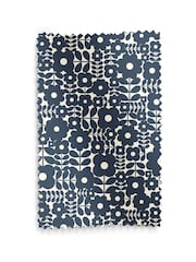 Orla Kiely Navy Blue Criss-Cross Stem Made to Measure Roman 100% Cotton Blinds - Image 6 of 6