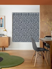 Orla Kiely Navy Blue Criss-Cross Stem Made to Measure Roller Blind - Image 2 of 6