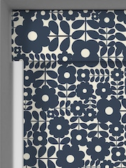 Orla Kiely Navy Blue Criss-Cross Stem Made to Measure Roller Blind - Image 3 of 6