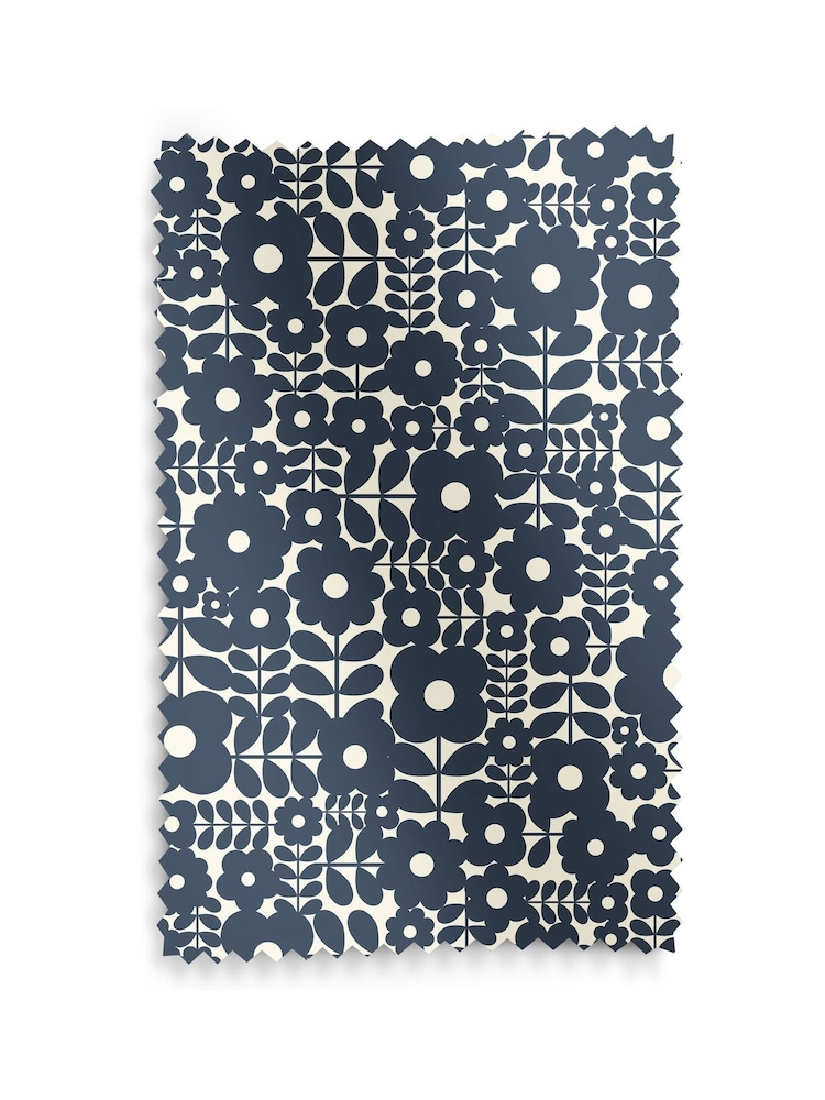 Orla Kiely Navy Blue Criss-Cross Stem Made to Measure Roller Blind - Image 6 of 6