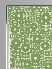 Orla Kiely Basil Green Criss-Cross Stem Made to Measure Roman 100% Cotton Blind - Image 3 of 6