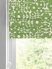 Orla Kiely Basil Green Criss-Cross Stem Made to Measure Roman 100% Cotton Blind - Image 5 of 6