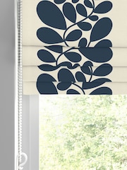 Orla Kiely Navy Blue Sycamore Stripe Made to Measure 100% Cotton Roman Blind - Image 2 of 6