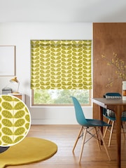Orla Kiely Yellow Botanica Stem Made to Measure Roman 100% Cotton Blind - Image 1 of 6