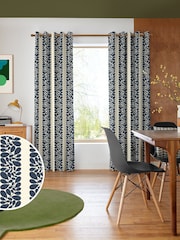 Orla Kiely Navy Blue Sycamore Stripe Made to Measure Curtains - Image 1 of 9