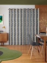 Orla Kiely Navy Blue Sycamore Stripe Made to Measure Curtains - Image 2 of 9
