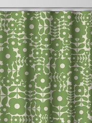 Orla Kiely Basil Green Criss-cross Stem Made to Measure 100% Cotton Curtains - Image 8 of 9