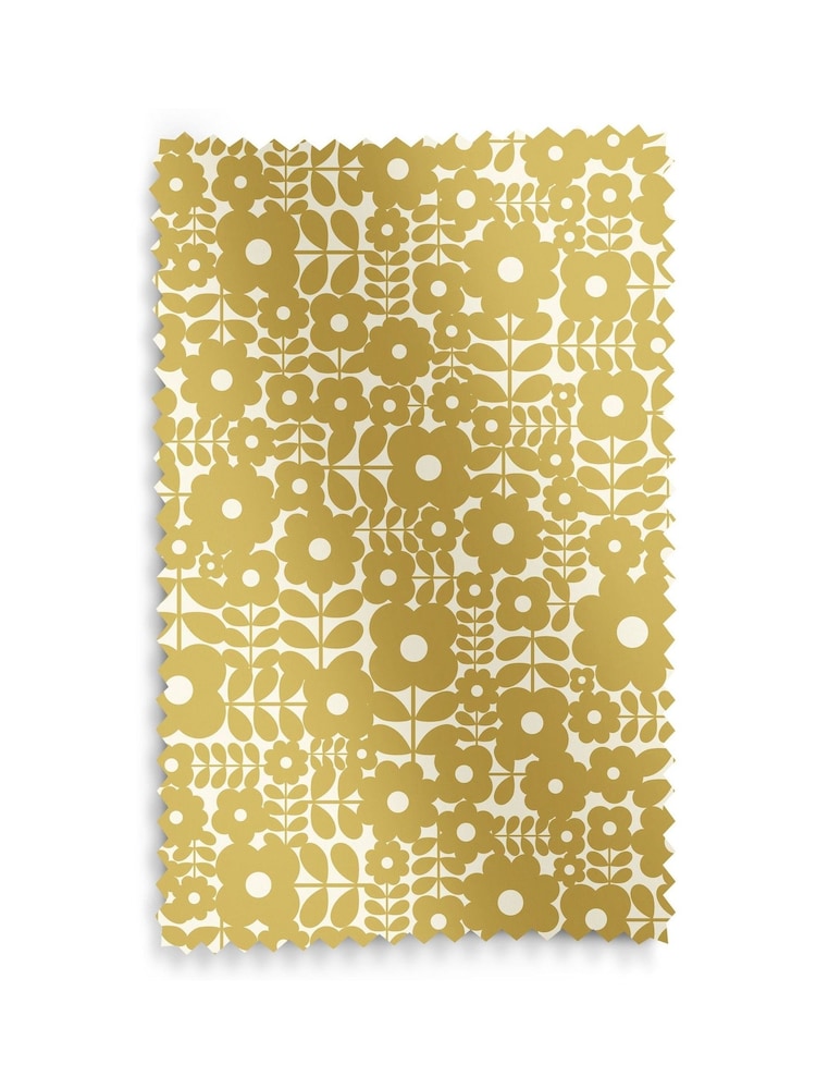 Orla Kiely Sunflower Yellow Criss-cross Stem Made to Measure 100% Cotton Curtains - Image 9 of 9