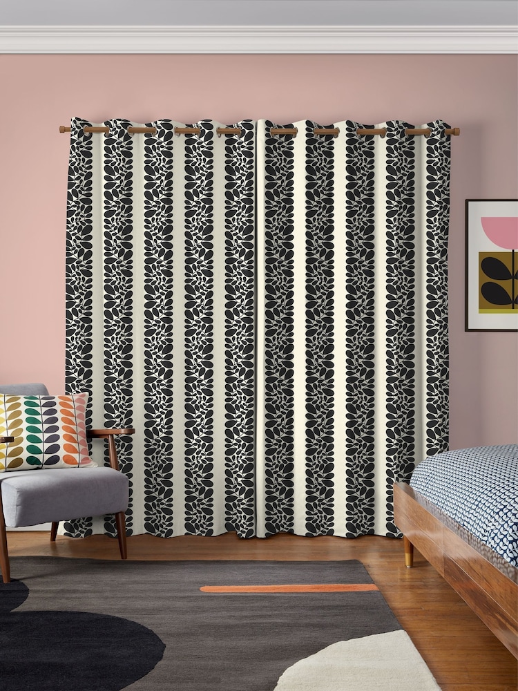 Orla Kiely Black Sycamore Stripe Made to Measure Curtains - Image 2 of 9