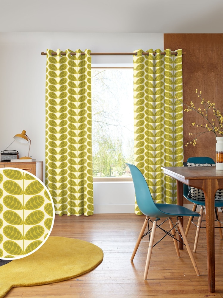 Orla Kiely Yellow Botanica Stem Made to Measure Curtains - Image 1 of 9