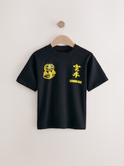 Black Cobra Kai Short Sleeve 100% Cotton T-Shirt (3-16yrs) - Image 1 of 4