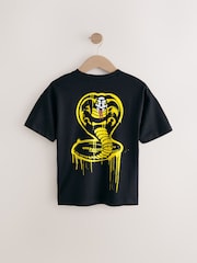 Black Cobra Kai Short Sleeve 100% Cotton T-Shirt (3-16yrs) - Image 2 of 4