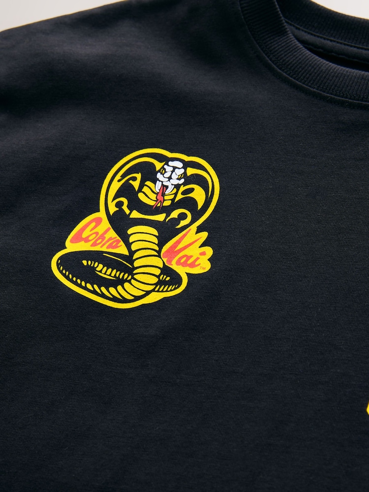Buy Black Cobra Kai Short Sleeve 100% Cotton T-Shirt (3-16yrs